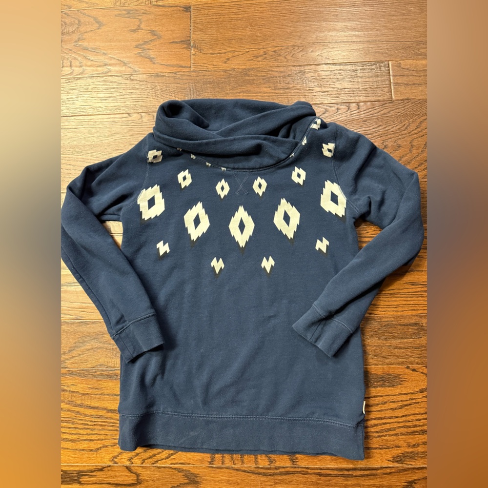Dark teal Burton Sweatshirt Geometric Pattern folded collar women’s size small